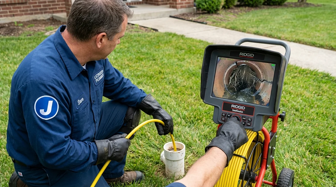 Sewer camera inspection being performed by Johns Plumbing LLC in Naples